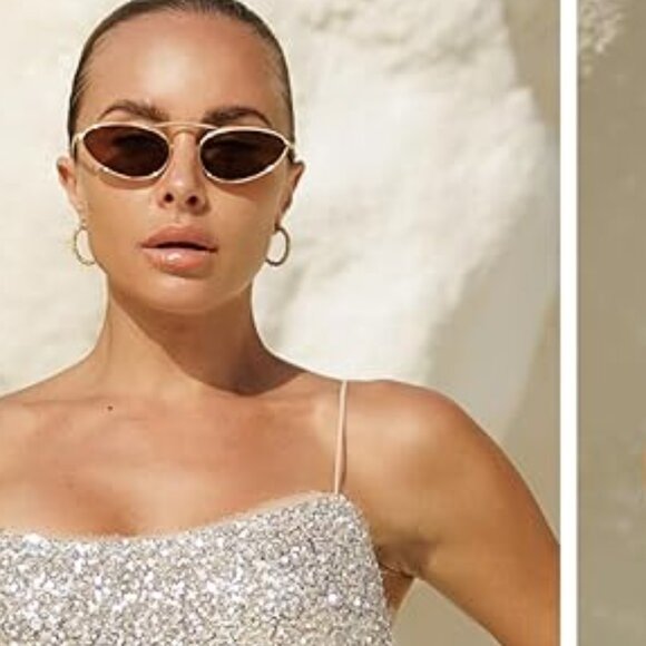 Retro Narrow Cat Eye Sunglasses main image 4